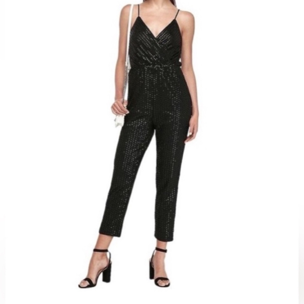 NWT Express Women’s Black Sequin Jumpsuit Size S